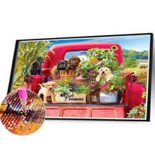 Load image into Gallery viewer, Diamond Painting - Full Square - puppy car (40*30CM)