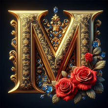 Load image into Gallery viewer, Diamond Painting - Full Round - Flower letter-M (30*30CM)