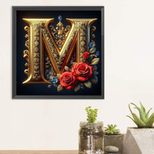 Load image into Gallery viewer, Diamond Painting - Full Round - Flower letter-M (30*30CM)