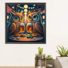 Load image into Gallery viewer, Diamond Painting - Full Round - Owl drinking drink (30*30CM)