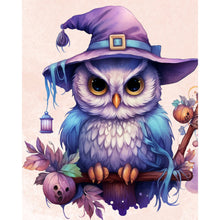 Load image into Gallery viewer, Diamond Painting - Full Round - owl wearing hat (40*50CM)