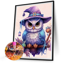 Load image into Gallery viewer, Diamond Painting - Full Round - owl wearing hat (40*50CM)