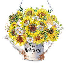 Load image into Gallery viewer, Double Sided Special Shaped 5D DIY Sunflower Bouquet Hanging Diamond Art Kits
