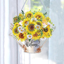 Load image into Gallery viewer, Double Sided Special Shaped 5D DIY Sunflower Bouquet Hanging Diamond Art Kits