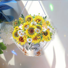 Load image into Gallery viewer, Double Sided Special Shaped 5D DIY Sunflower Bouquet Hanging Diamond Art Kits