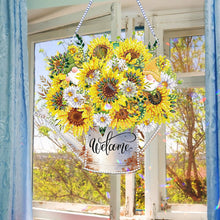 Load image into Gallery viewer, Double Sided Special Shaped 5D DIY Sunflower Bouquet Hanging Diamond Art Kits