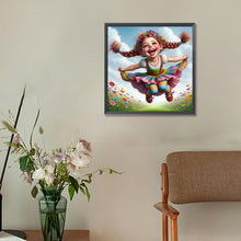 Load image into Gallery viewer, Diamond Painting - Full Round - Garden jumping girl (30*30CM)