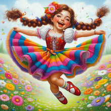 Load image into Gallery viewer, Diamond Painting - Full Round - Garden jumping girl (30*30CM)