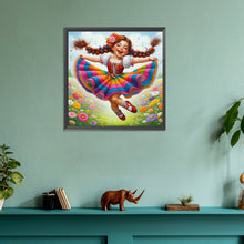 Load image into Gallery viewer, Diamond Painting - Full Round - Garden jumping girl (30*30CM)
