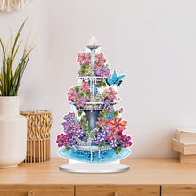 Load image into Gallery viewer, Acrylic Special Shaped Flower Fountain Table Top Diamond Painting Ornament Kits
