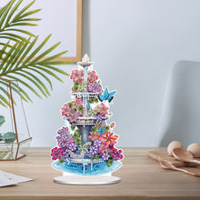 Load image into Gallery viewer, Acrylic Special Shaped Flower Fountain Table Top Diamond Painting Ornament Kits