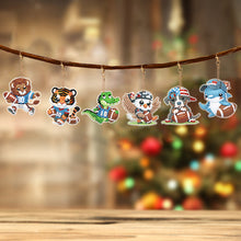 Load image into Gallery viewer, 6Pcs Full Drill Keyring Animal Double Sided Rhinestone Painting Keychain Pendant