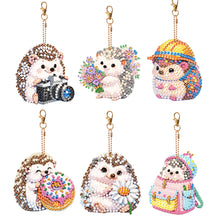 Load image into Gallery viewer, 6Pcs Full Drill Keyring Animal Double Sided Rhinestone Painting Keychain Pendant