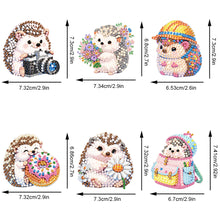 Load image into Gallery viewer, 6Pcs Full Drill Keyring Animal Double Sided Rhinestone Painting Keychain Pendant