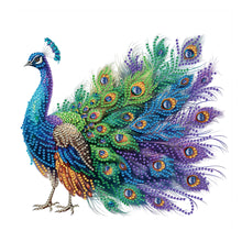 Load image into Gallery viewer, Diamond Painting - Partial Special Shaped - Peacock in full bloom (30*30CM)