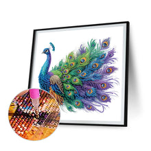Load image into Gallery viewer, Diamond Painting - Partial Special Shaped - Peacock in full bloom (30*30CM)
