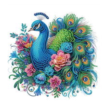 Load image into Gallery viewer, Diamond Painting - Partial Special Shaped - Peacock and flowers (30*30CM)