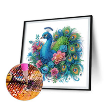 Load image into Gallery viewer, Diamond Painting - Partial Special Shaped - Peacock and flowers (30*30CM)