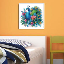 Load image into Gallery viewer, Diamond Painting - Partial Special Shaped - Peacock and flowers (30*30CM)