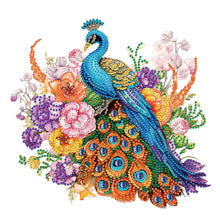 Load image into Gallery viewer, Diamond Painting - Partial Special Shaped - peonies and peacocks (30*30CM)
