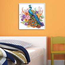 Load image into Gallery viewer, Diamond Painting - Partial Special Shaped - peonies and peacocks (30*30CM)