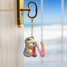 Load image into Gallery viewer, 13Pcs Double Sided Special Shaped Letter Animal Full Drill Keyring for Beginners
