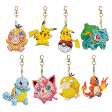 Load image into Gallery viewer, 8Pcs Acrylic Double Sided Pokemon Diamond Painting Keychain for Beginners Adults