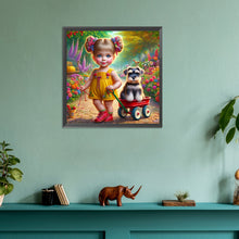 Load image into Gallery viewer, Diamond Painting - Full Round - Garden girl with puppy (30*30CM)