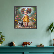Load image into Gallery viewer, Diamond Painting - Full Round - Garden girl with puppy (30*30CM)