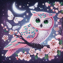 Load image into Gallery viewer, Diamond Painting - Partial Special Shaped - Owl on a branch under the moon (30*30CM)