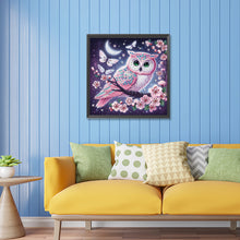 Load image into Gallery viewer, Diamond Painting - Partial Special Shaped - Owl on a branch under the moon (30*30CM)