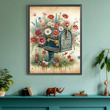 Load image into Gallery viewer, Diamond Painting - Partial Special Shaped - Retro nostalgic flower mailbox (30*40CM)