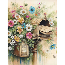 Load image into Gallery viewer, Diamond Painting - Partial Special Shaped - Retro nostalgic flower mailbox (30*40CM)