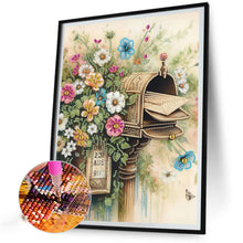 Load image into Gallery viewer, Diamond Painting - Partial Special Shaped - Retro nostalgic flower mailbox (30*40CM)