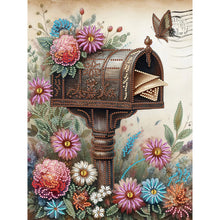 Load image into Gallery viewer, Diamond Painting - Partial Special Shaped - Retro nostalgic flower mailbox (30*40CM)