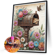 Load image into Gallery viewer, Diamond Painting - Partial Special Shaped - Retro nostalgic flower mailbox (30*40CM)