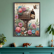 Load image into Gallery viewer, Diamond Painting - Partial Special Shaped - Retro nostalgic flower mailbox (30*40CM)