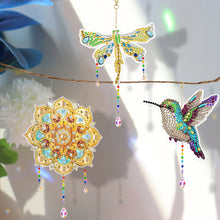 Load image into Gallery viewer, 3Pcs Acrylic Double Sided Flower Animal Hanging Diamond Art Painting Suncatchers