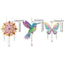 Load image into Gallery viewer, 3Pcs Acrylic Double Sided Flower Animal Hanging Diamond Art Painting Suncatchers