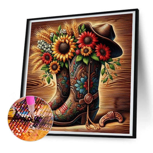 Diamond Painting - Full Round - vintage chelsea boots (30*30CM)