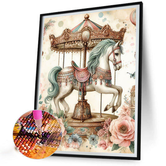 Diamond Painting - Full Round - Retro style carousel (40*50CM)