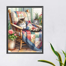 Load image into Gallery viewer, Diamond Painting - Full Round - Retro style¡¤laid-back cat (40*50CM)