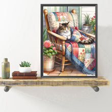 Load image into Gallery viewer, Diamond Painting - Full Round - Retro style¡¤laid-back cat (40*50CM)