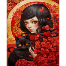 Load image into Gallery viewer, Diamond Painting - Full Square - cat girl (40*50CM)