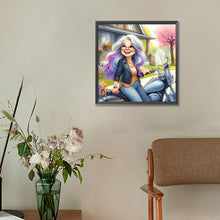 Load image into Gallery viewer, Diamond Painting - Full Round - Happy old lady riding a bicycle (30*30CM)