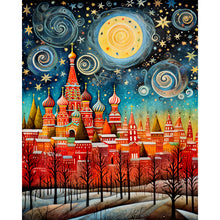 Load image into Gallery viewer, Diamond Painting - Full Round - starry sky town scenery (40*50CM)