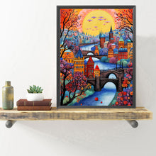 Load image into Gallery viewer, Diamond Painting - Full Round - sunset riverside town (40*50CM)