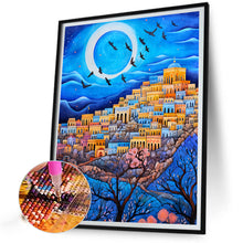 Load image into Gallery viewer, Diamond Painting - Full Round - blue starry night town (40*50CM)