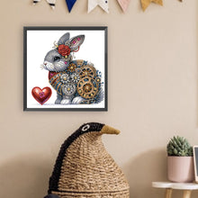 Load image into Gallery viewer, Diamond Painting - Partial Special Shaped - Steampunk style mechanical love rabbit (30*30CM)