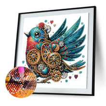 Load image into Gallery viewer, Diamond Painting - Partial Special Shaped - Steampunk style mechanical bluebird (30*30CM)